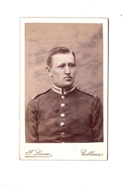 Fotografie Soldat / Soldatenportrait - Koblenz 1880er