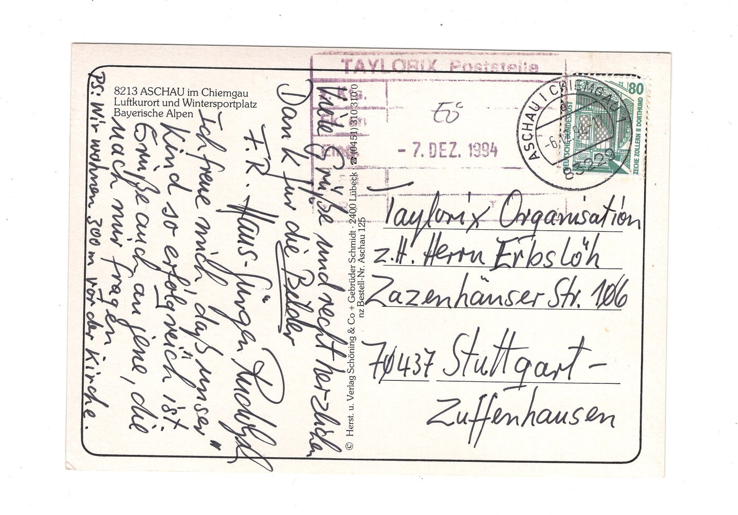 Ansichtskarte Aschau / Oberbayern