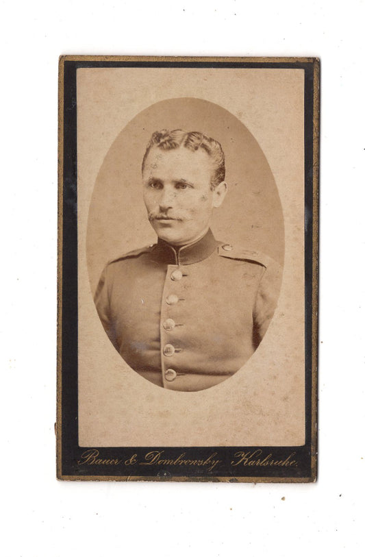 Fotografie Soldat Regiment 14 ? - Karlsruhe 1880er