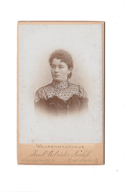 Fotografie Damenportrait - Charlottenburg 1890er / CDV C1-04