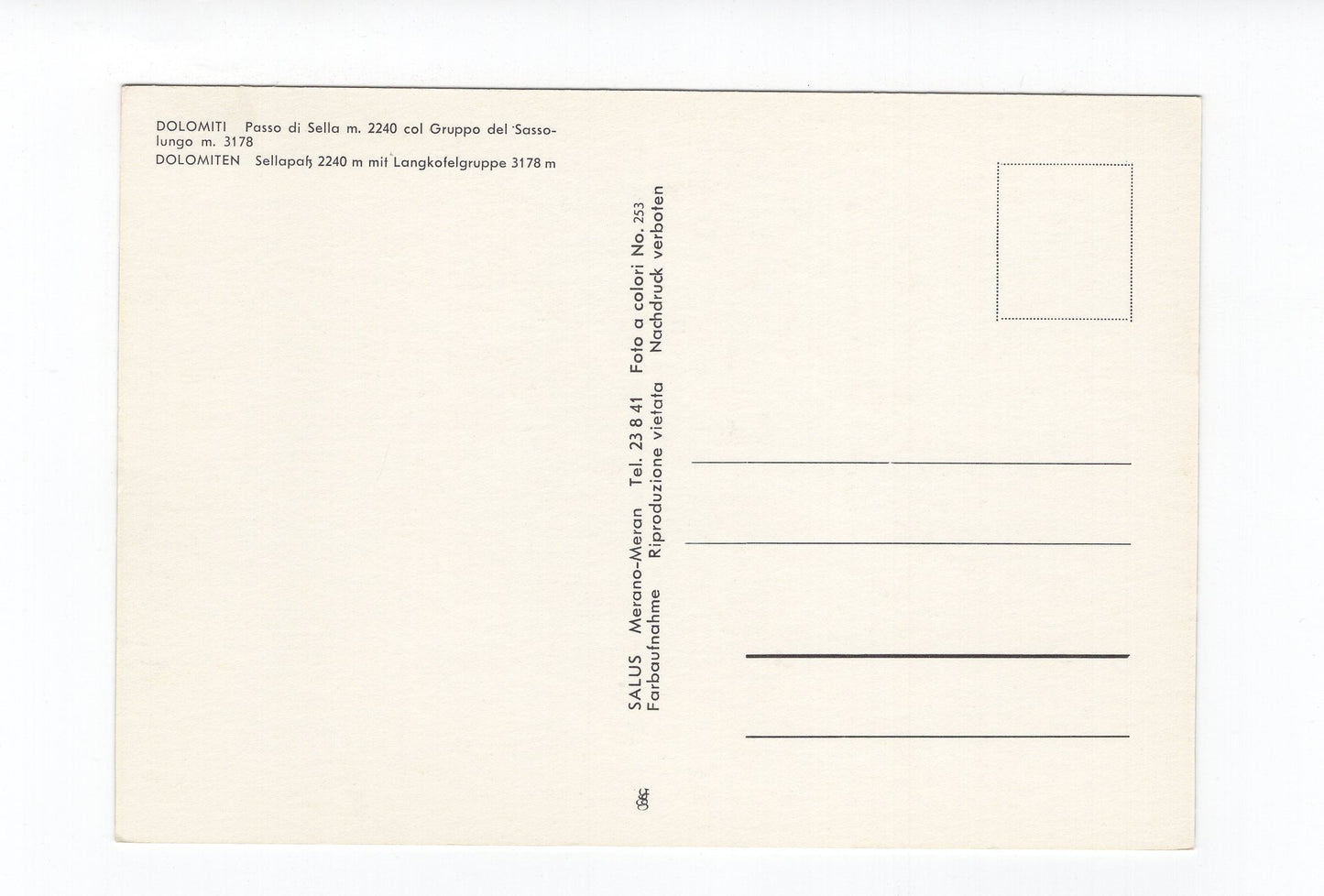 Ansichtskarte Dolomiten / Sellapass / Südtirol / Italien