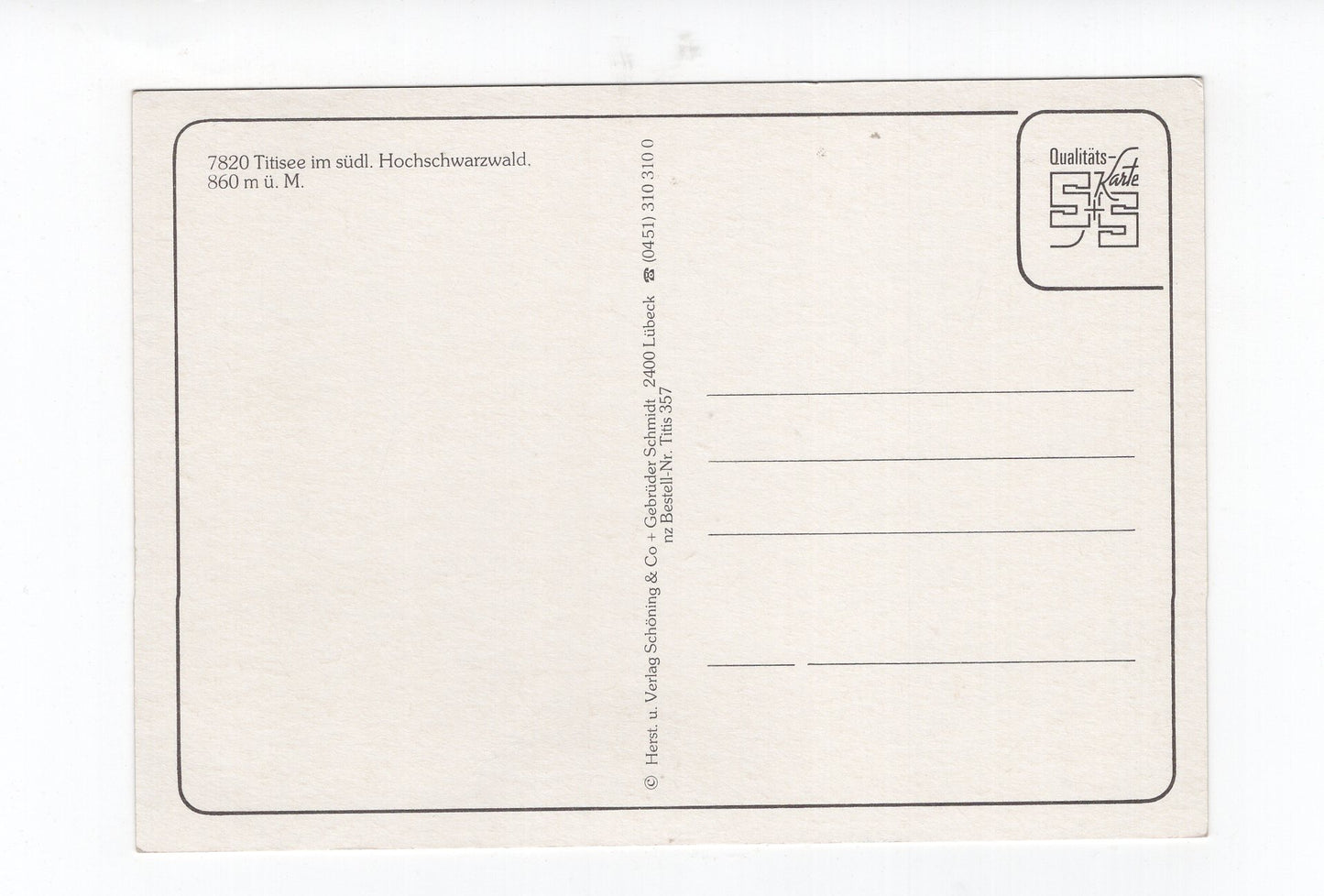 Ansichtskarte Titisee im Hochschwarzwald