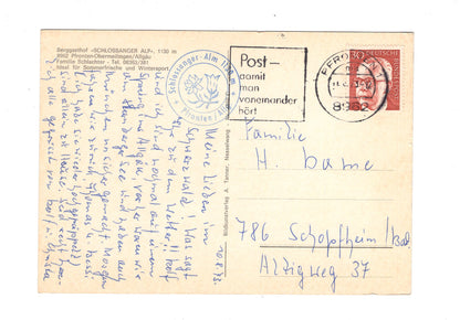 Ansichtskarte Berggasthof Schlossanger Alp / Pfronten-Obermeilingen / H1-56