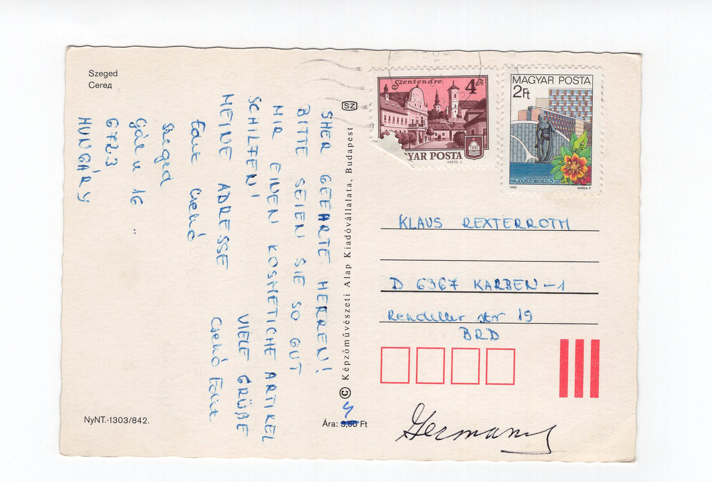 Ansichtskarte Szeged / Ungarn