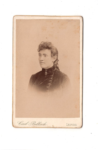 Fotografie Damenportrait mit Widmung - Leipzig 1889 / CDV C1-04