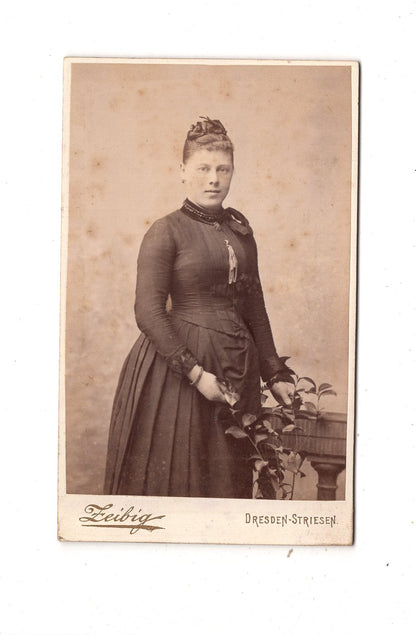 Fotografie Feine Dame - Dresden-Striesen 1890er / CDV L1-25