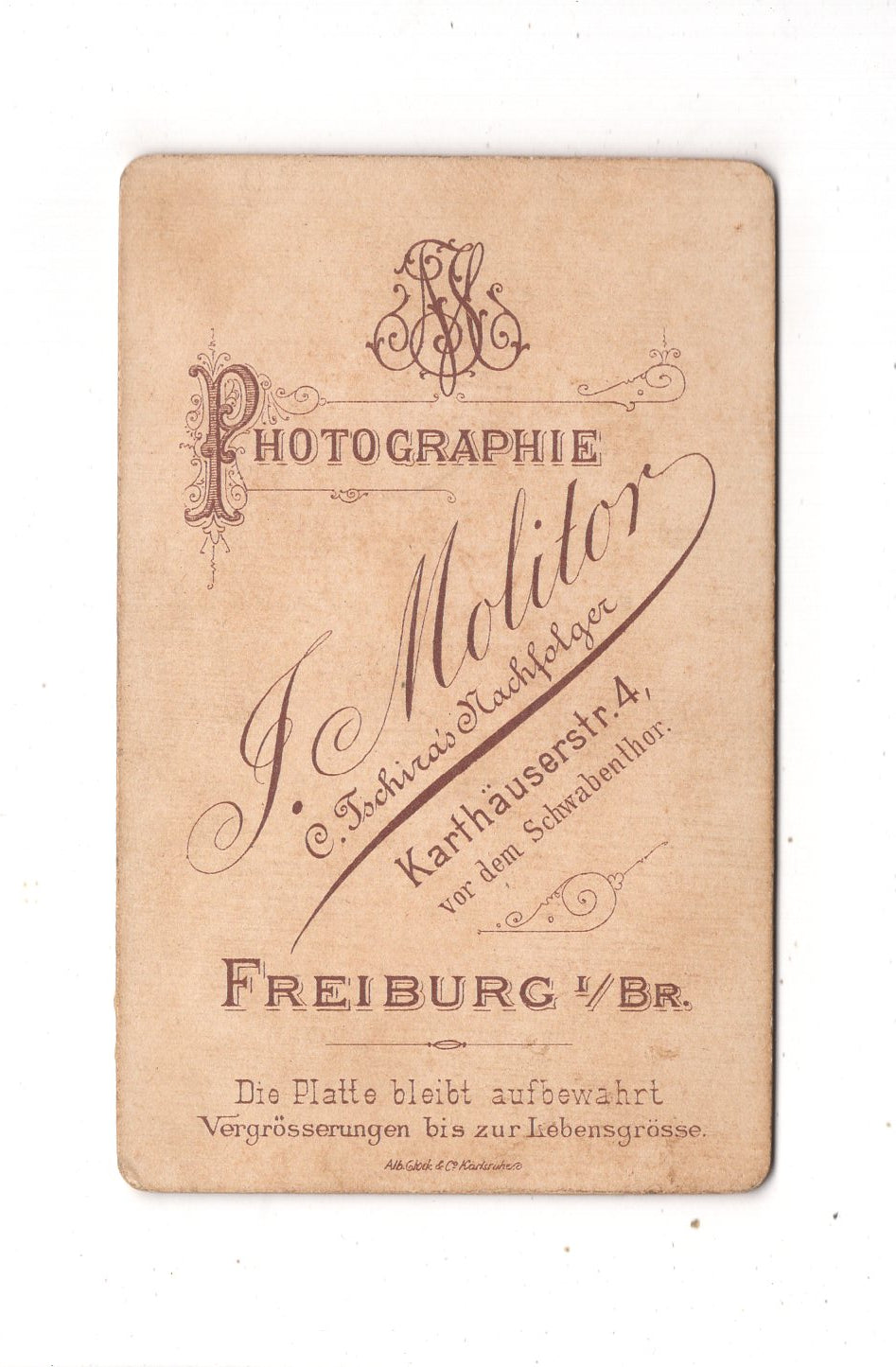 Fotografie Soldat - Freiburg im Breisgau 1880er