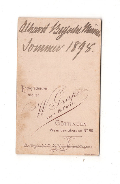 Fotografie Niedliches kleines Kind - Göttingen 1890er / CDV M1-27
