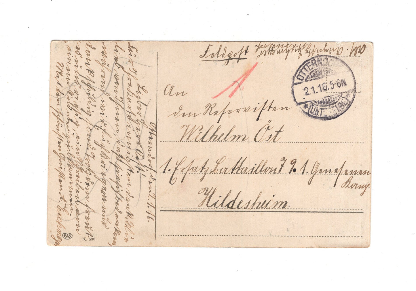 Ansichtskarte / Feldpost / Patriotische Karte - Otterndorf 1916