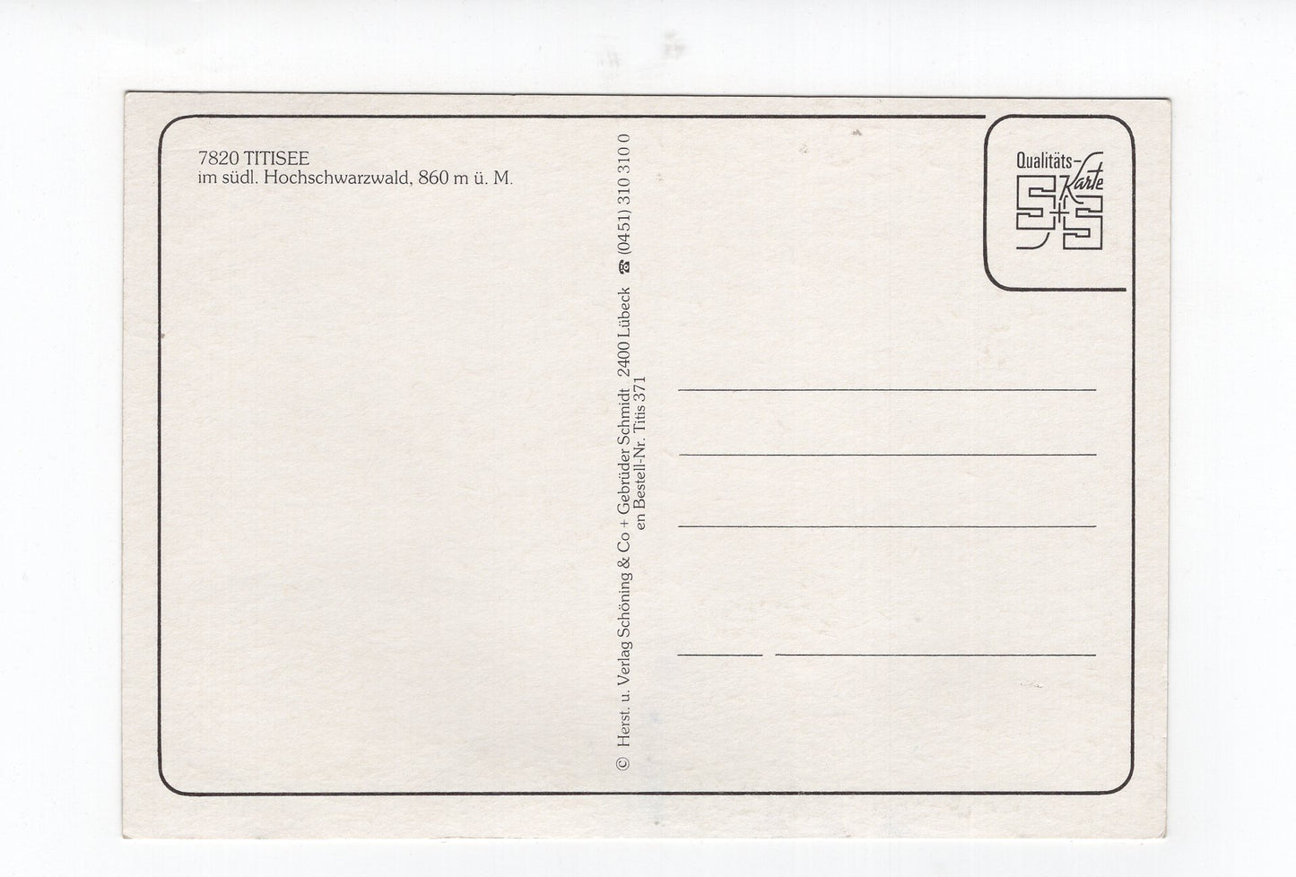 Ansichtskarte Titisee im Hochschwarzwald