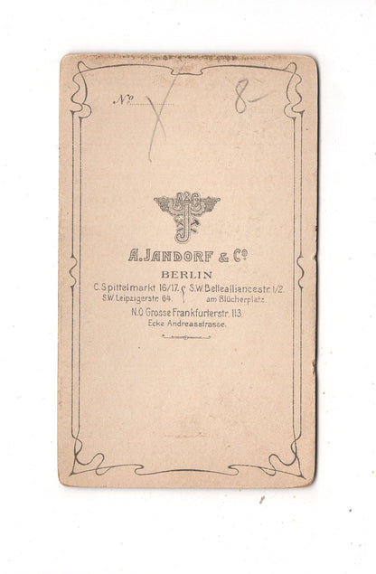 Fotografie Niedliches kleines Mädchen - Berlin 1890er / CDV M1-27