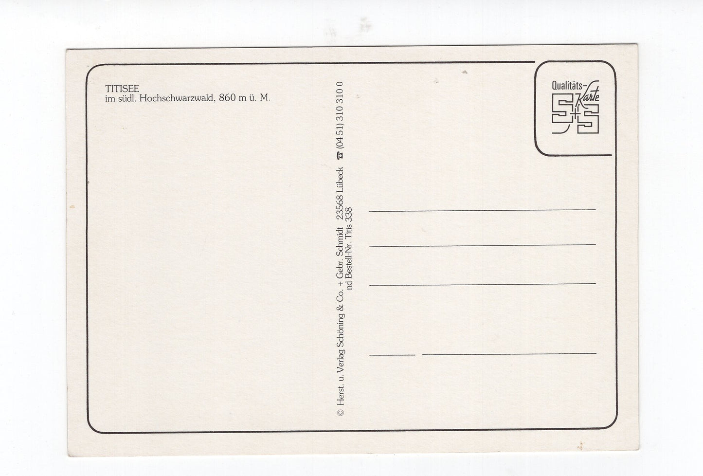 Ansichtskarte Titisee im Hochschwarzwald