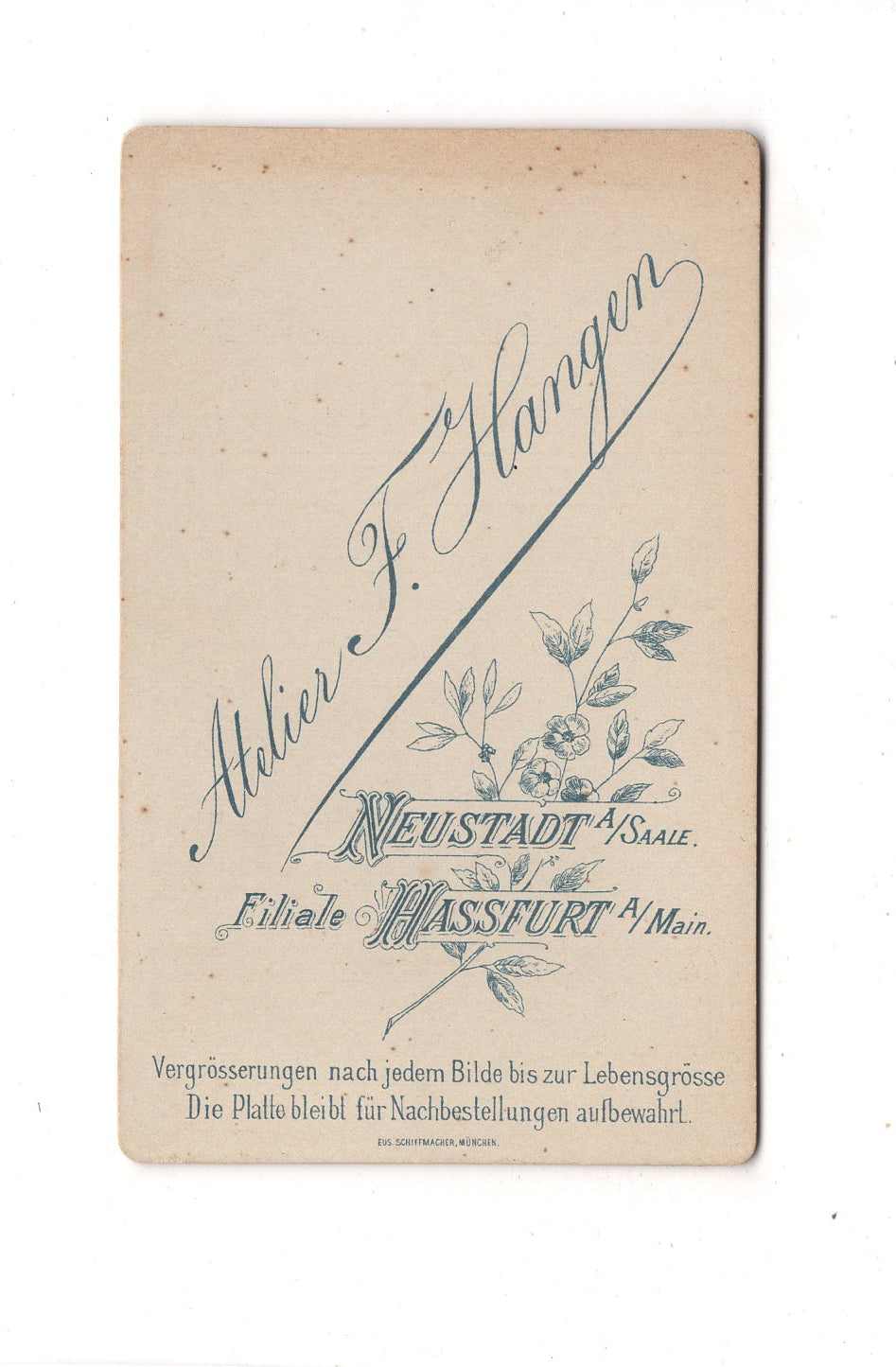 Fotografie Herrenportrait - Neustadt an der Saale / Haßfurt 1890er / CDV C1-22