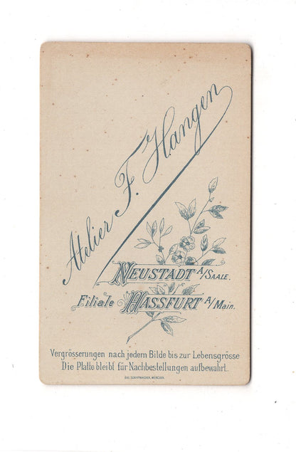 Fotografie Herrenportrait - Neustadt an der Saale / Haßfurt 1890er / CDV C1-22