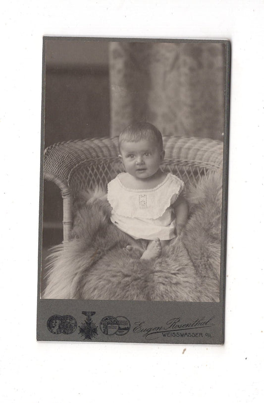 Fotografie Schönes Kinderbild / Baby - Weißwasser 1900er / CDV N1-10