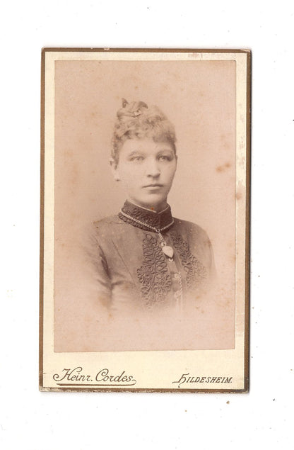 Fotografie Damenportrait - Hildesheim um 1890 / CDV N1-14