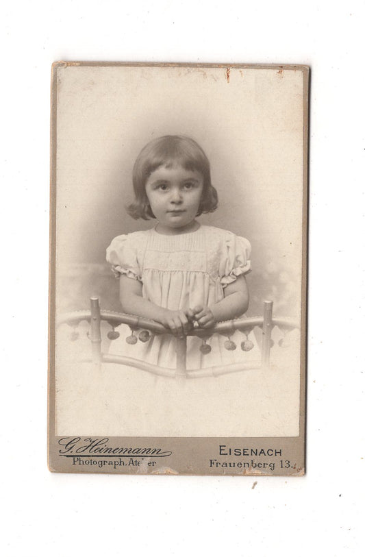 Fotografie Niedliches kleines Mädchen - Eisenach 1900er / CDV M1-27
