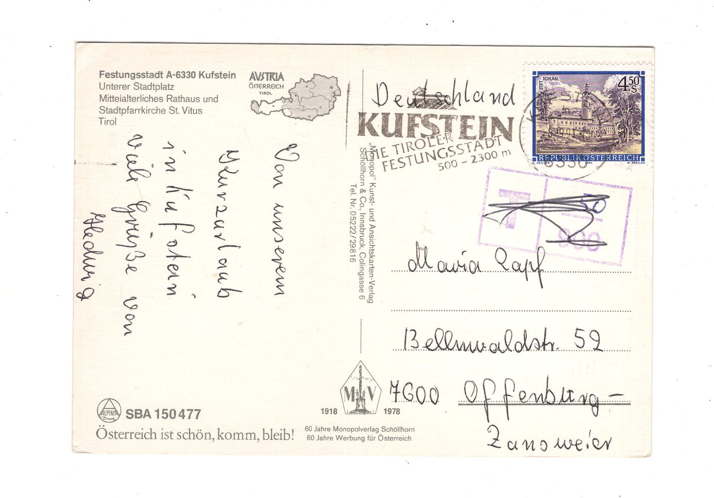 Ansichtskarte Kufstein / Unterer Stadtplatz / Tirol / Österreich