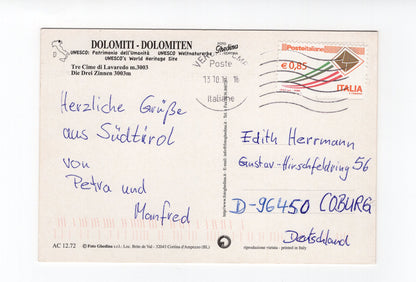 Ansichtskarte Dolomiten / Die Drei Zinnen / Südtirol / Italien