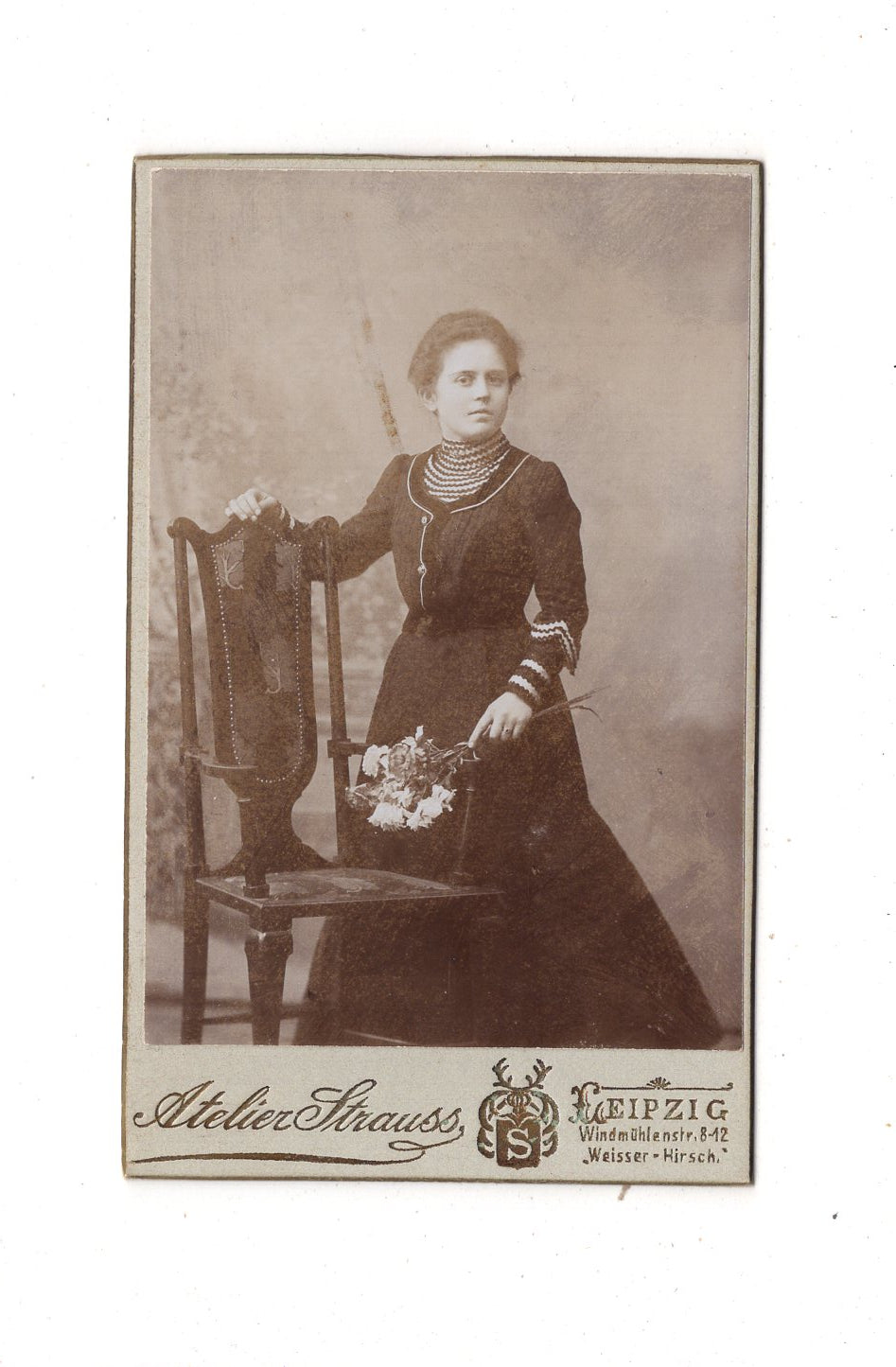 Fotografie Feine Dame - Leipzig um 1900 / CDV L1-25