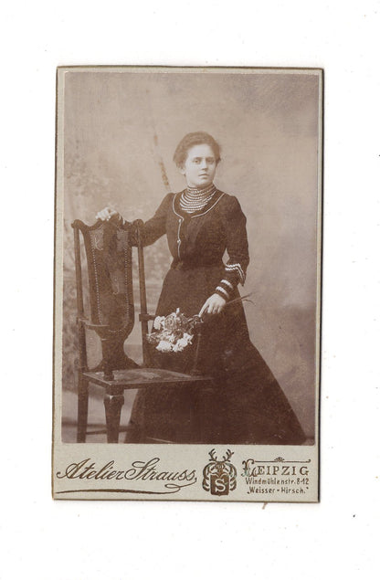 Fotografie Feine Dame - Leipzig um 1900 / CDV L1-25