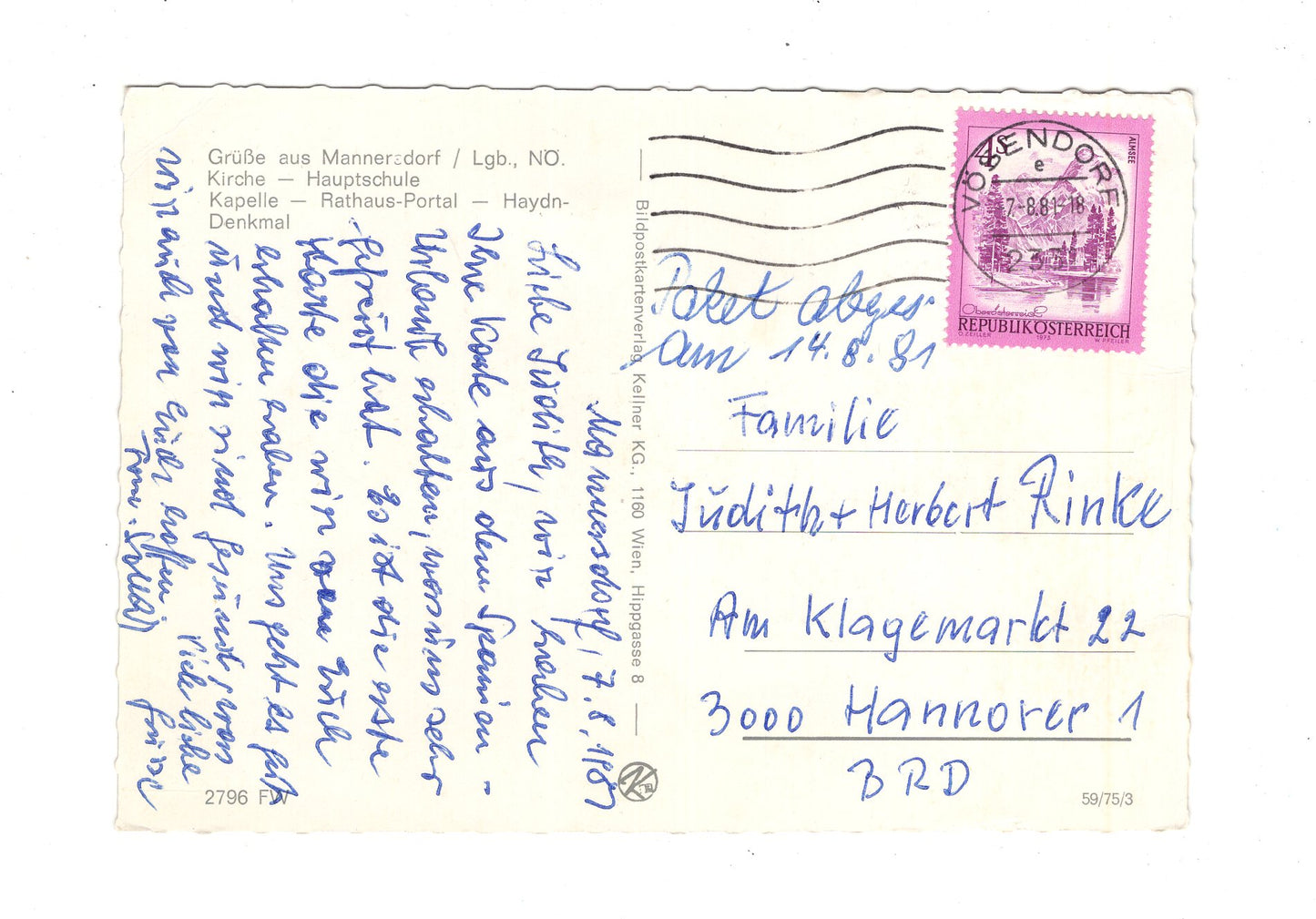 Ansichtskarte Mannersdorf / Niederösterreich / Österreich
