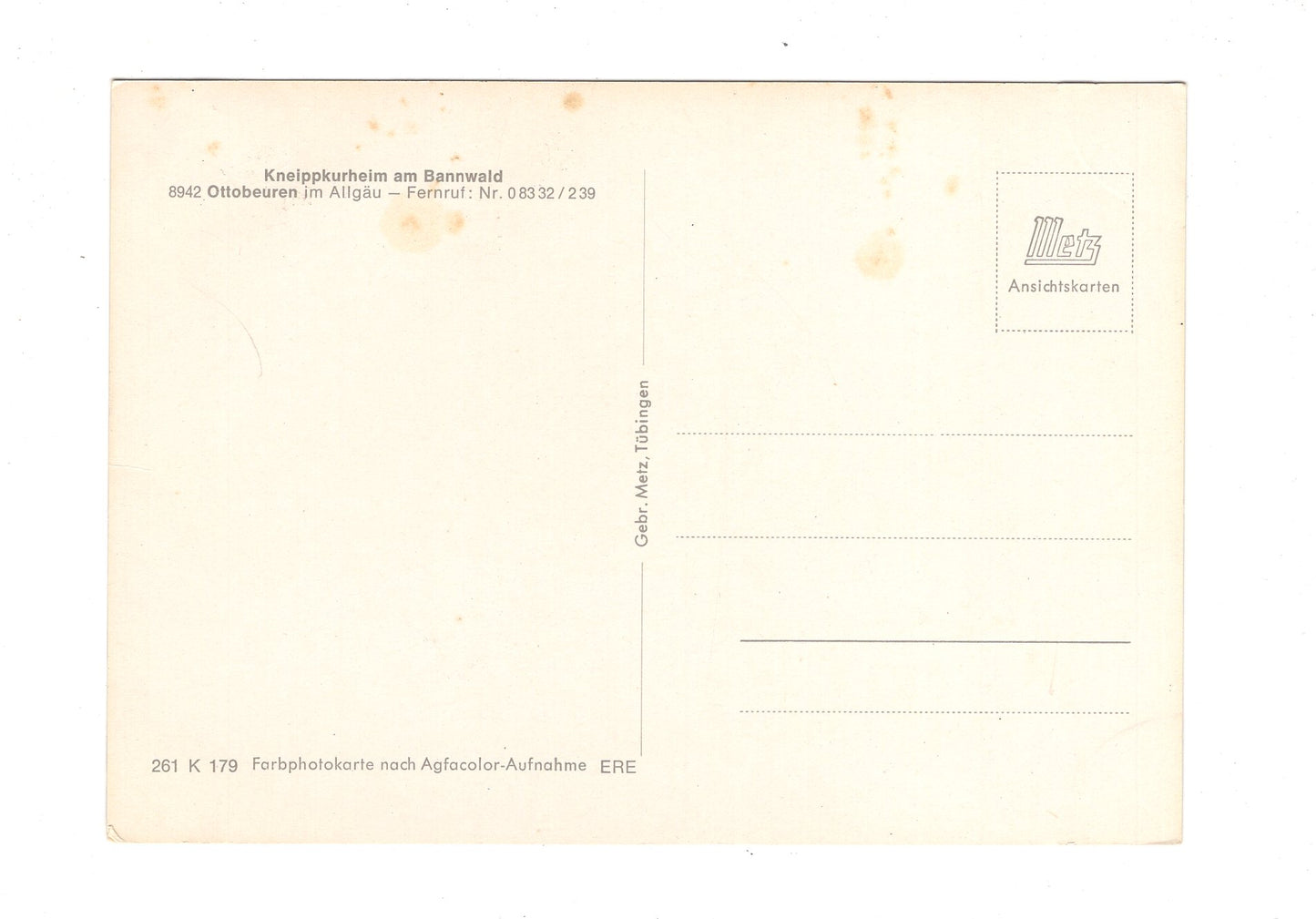 Ansichtskarte Kneippkurheim am Bannwald / Ottobeuren im Allgäu / H1-56
