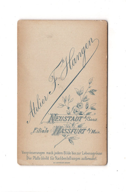 Fotografie Herrenportrait - Neustadt an der Saale / Haßfurt 1890er / CDV C1-22