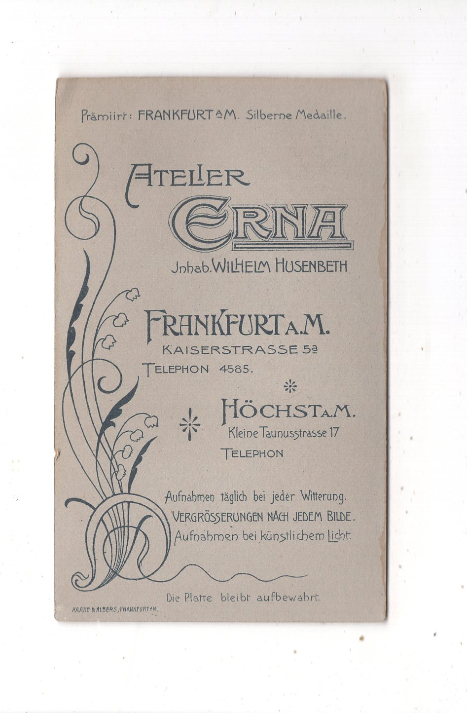 Fotografie Schönes Kinderbild / Baby - Frankfurt Main / Höchst um 1900