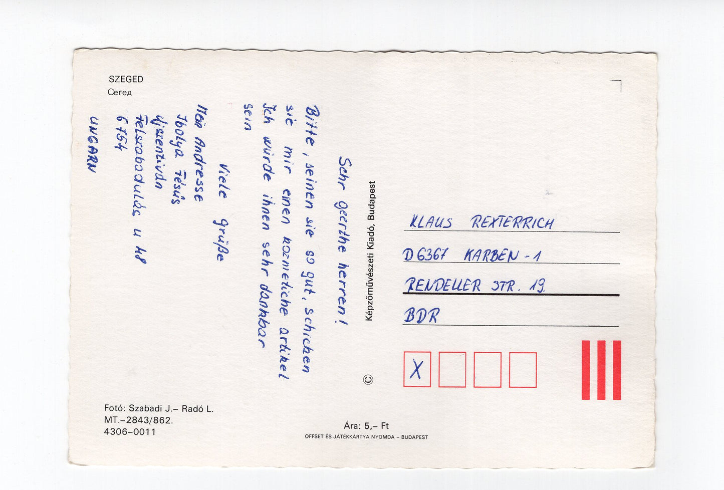 Ansichtskarte Szeged / Ungarn