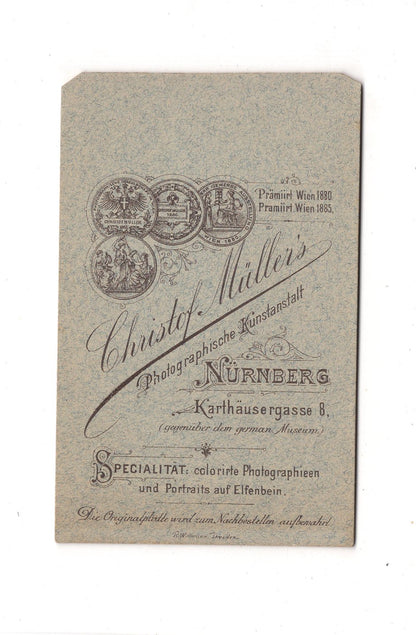 Fotografie Herrenportrait - Nürnberg 1880er / CDV C1-22