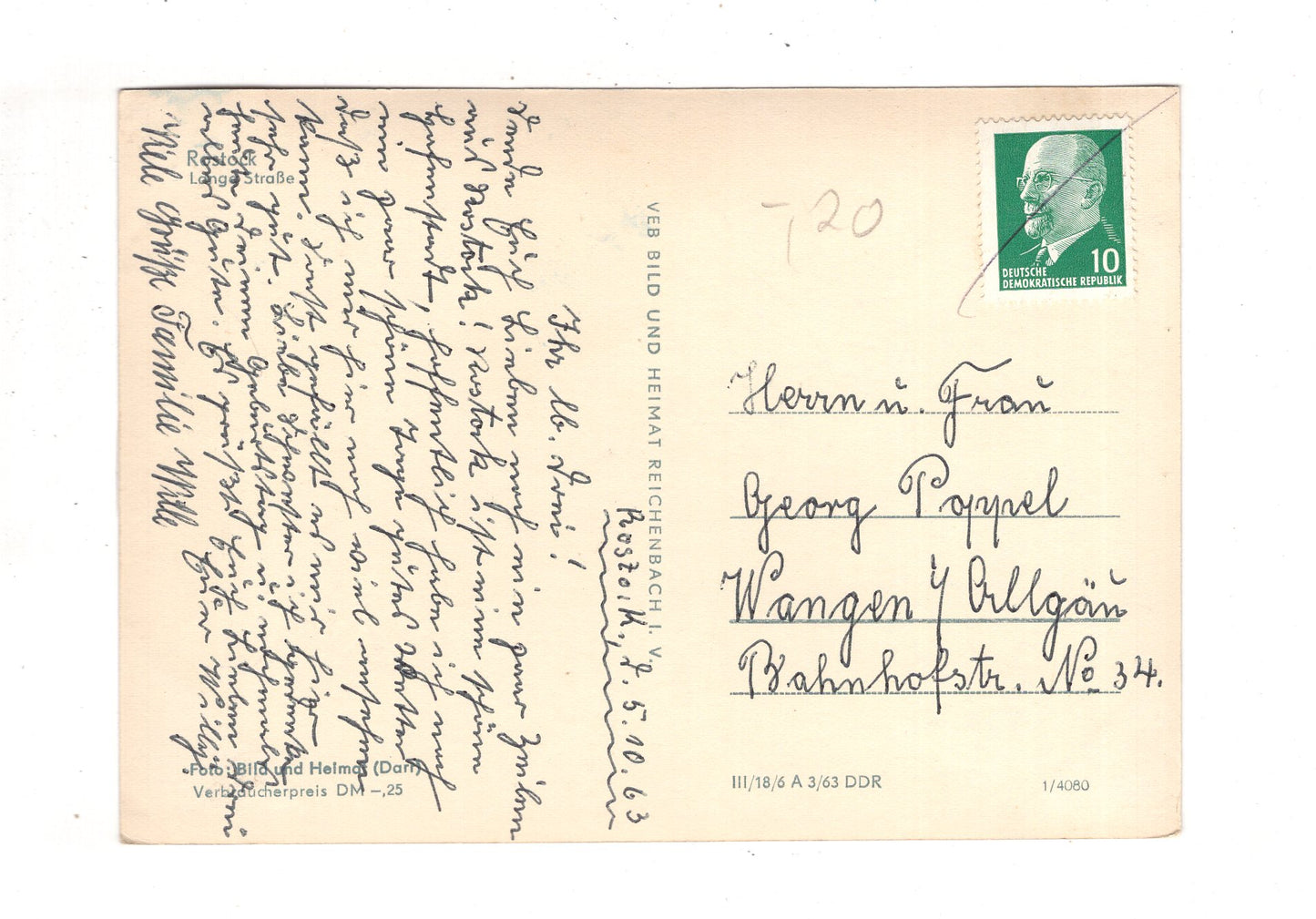 Ansichtskarte Rostock / Lange Straße / J1-67