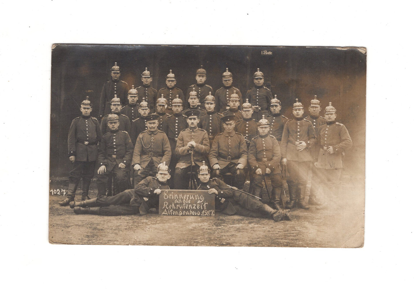 Ansichtskarte / Feldpost / Soldaten mit Pickelhaube - Altengrabow 1917