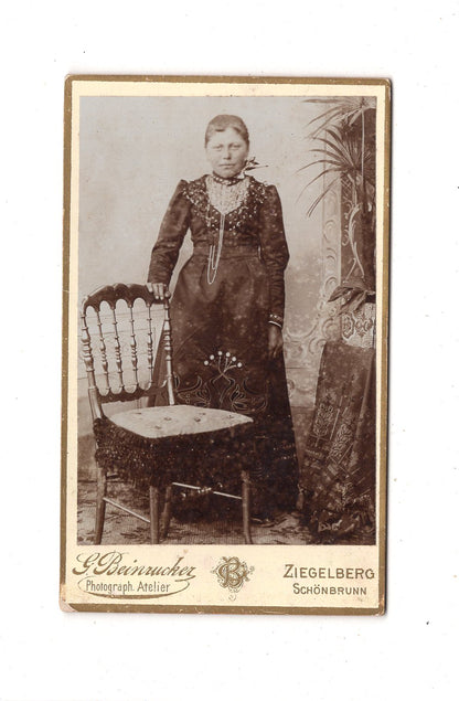 Fotografie Feine Dame - Ziegelberg / Schönbrunn 1890er / CDV L1-25