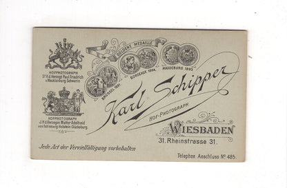 Fotografie Schönes Kinderbild / Baby / benannt - Wiesbaden um 1900 / CDV N1-10