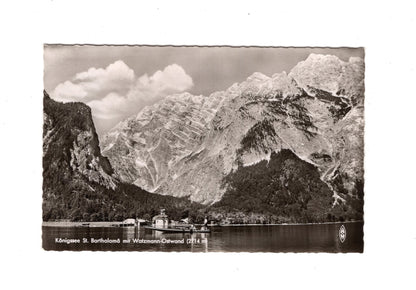 Ansichtskarte Königssee / St. Bartholomä mit Watzmann-Ostwand