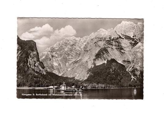 Ansichtskarte Königssee / St. Bartholomä mit Watzmann-Ostwand