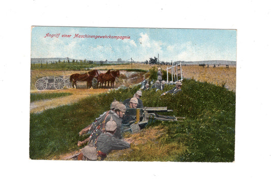 Ansichtskarte / Feldpost Angriff einer Maschinengewehrkompanie - 1917