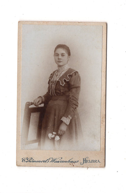 Fotografie Feines junges Mädchen - Helbra 1890er / CDV L1-25