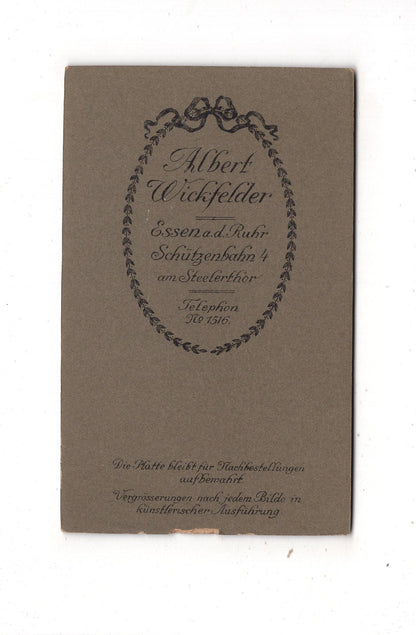 Fotografie Schönes Kinderbild / Baby - Essen an der Ruhr um 1910 / CDV N1-10
