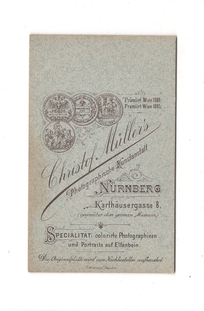 Fotografie Herrenportrait - Nürnberg 1880er / CDV C1-22