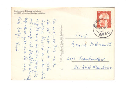 Ansichtskarte Ottobeuren im Allgäu mit Basilika und Abtei / H1-56