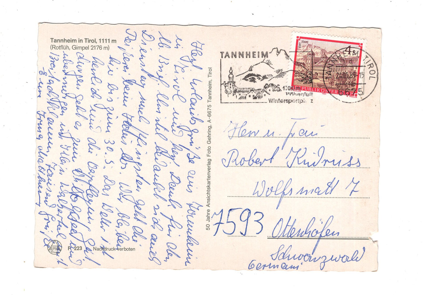 Ansichtskarte Tannheim in Tirol / Österreich / N1-66