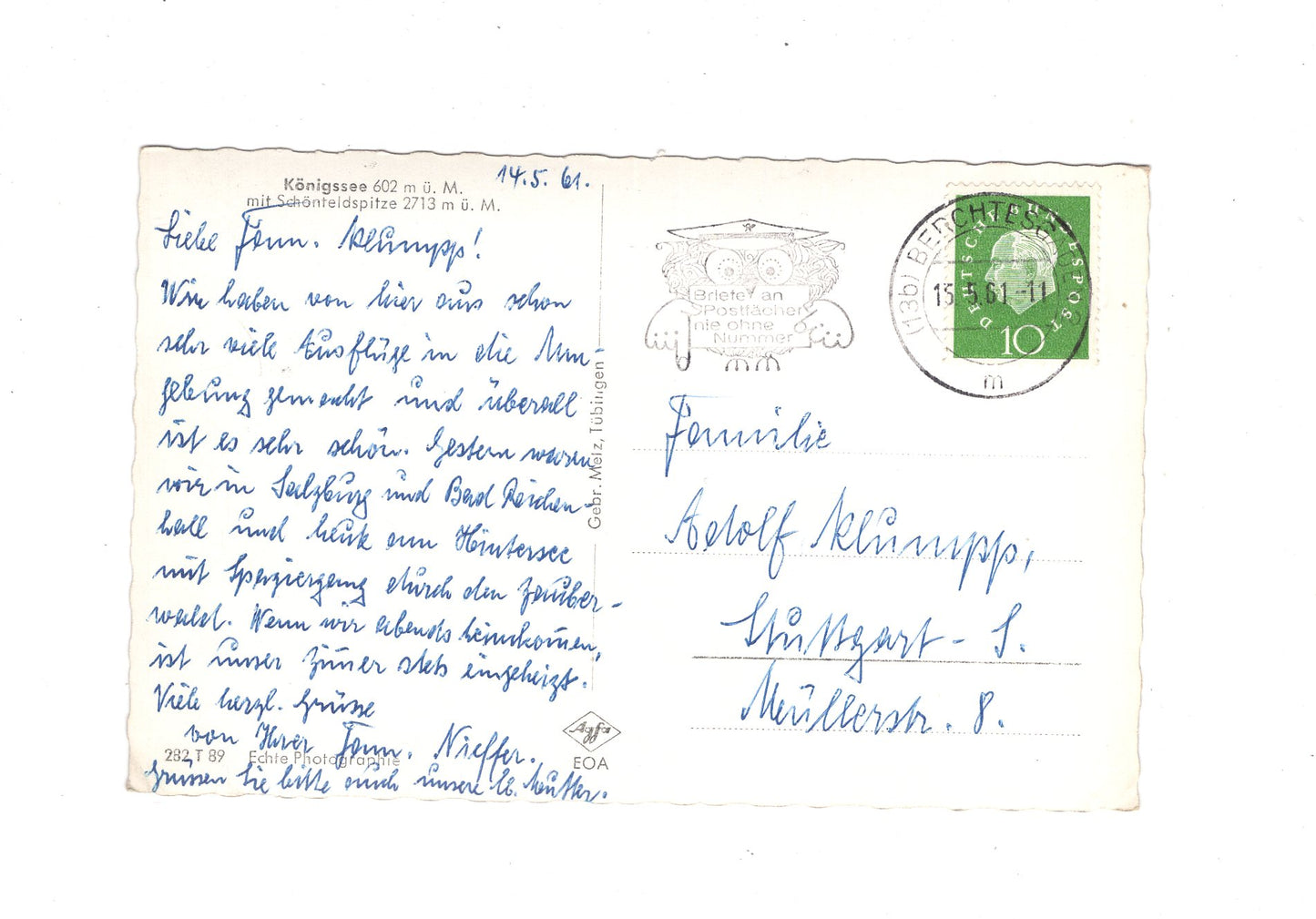 Ansichtskarte Königssee mit Schönfeldspitze