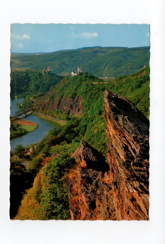 Ansichtskarte Blick von der Uhu-Ley auf Burg Lahneck +++