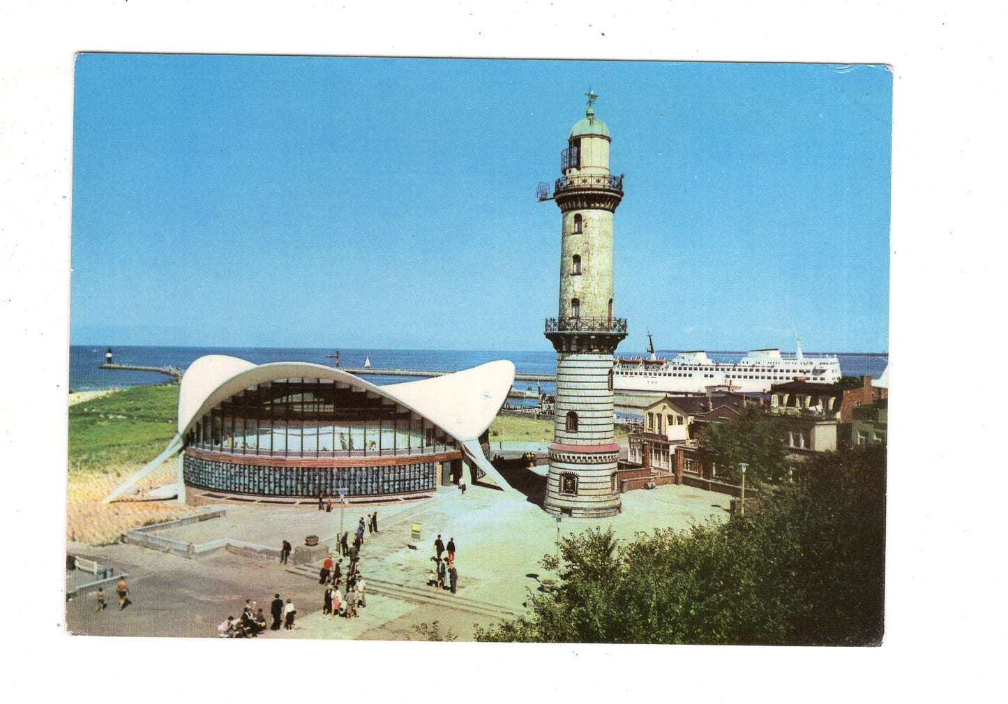 Ansichtskarte Rostock-Warnemünde / Gaststätte Teepott und Leuchtturm / J1-67