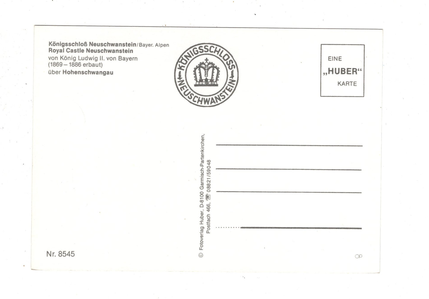 Ansichtskarte Königsschloss Neuschwanstein / Bayerische Alpen / I1-69