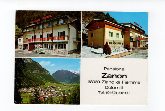 Ansichtskarte Pensione Zanon / Ziano di Fiemme / Dolomiten / Südtirol / Italien