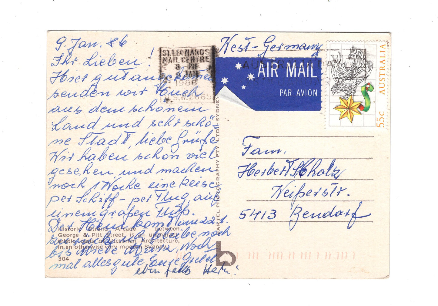 Ansichtskarte Sydney / Strand Arcade / Australien