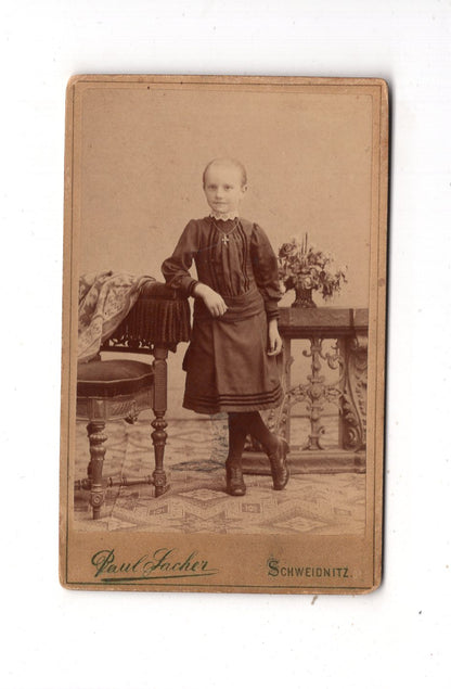 Fotografie Niedliches kleines Mädchen - Schweidnitz Swidnica 1880er / CDV M1-27